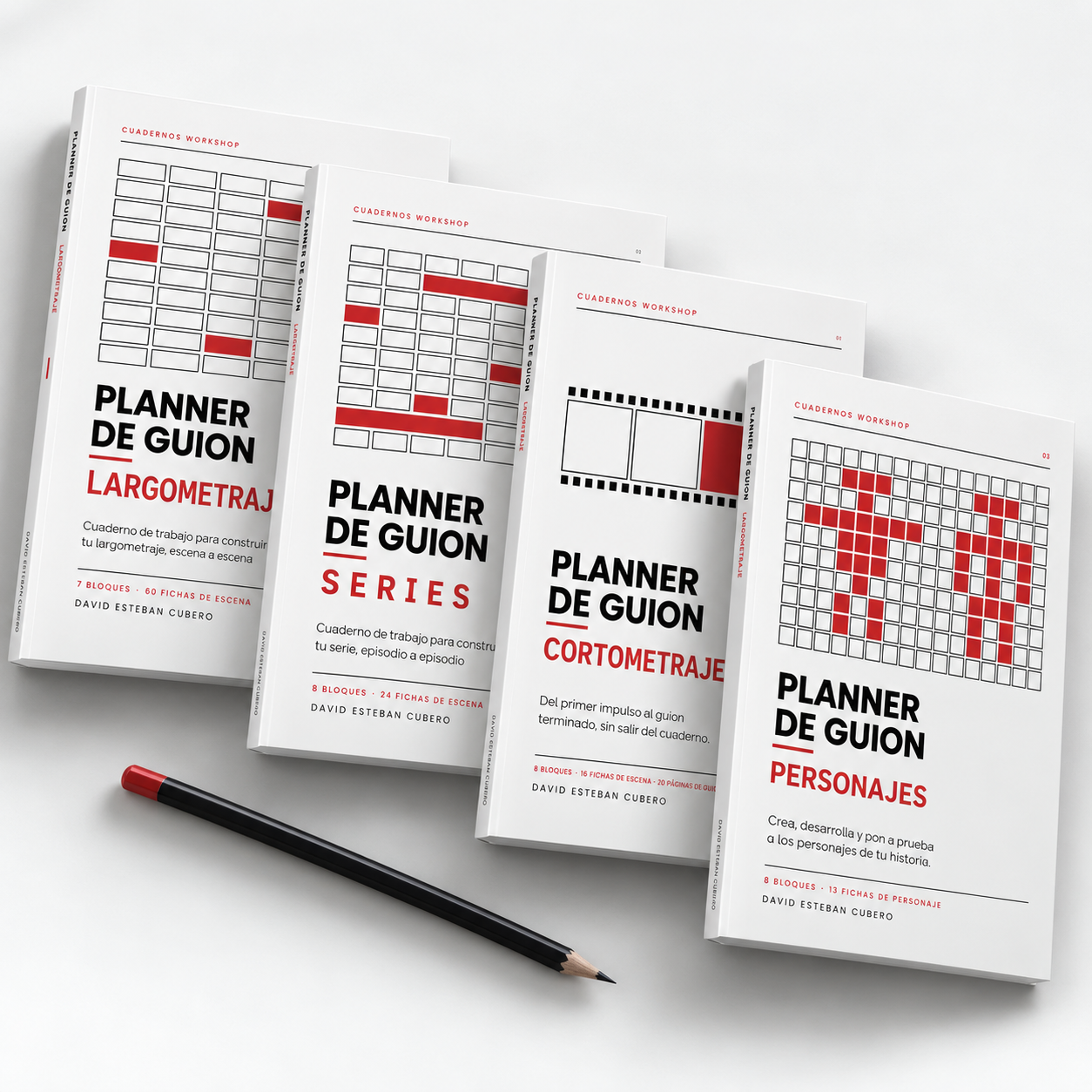 Pack 4 planners (largo, corto, series, personajes)